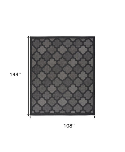 9' X 12' Charcoal And Gray Indoor Outdoor Area Rug