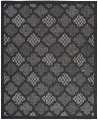 9' X 12' Charcoal And Gray Indoor Outdoor Area Rug