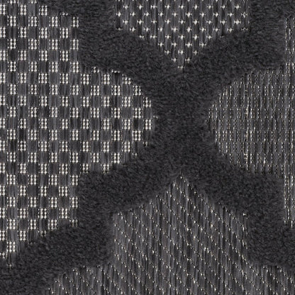 9' X 12' Charcoal And Gray Indoor Outdoor Area Rug