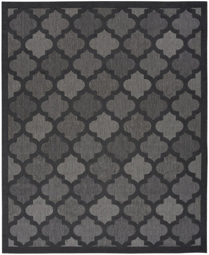 9' X 12' Charcoal And Gray Indoor Outdoor Area Rug