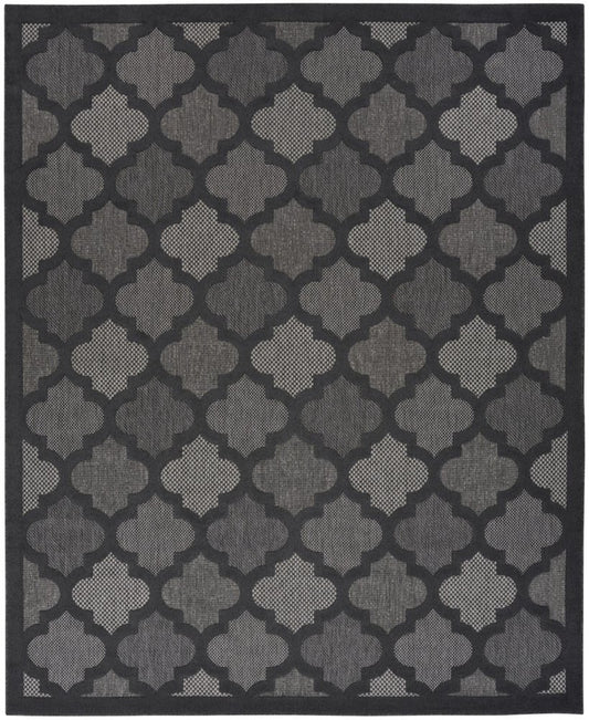 9' X 12' Charcoal And Gray Indoor Outdoor Area Rug