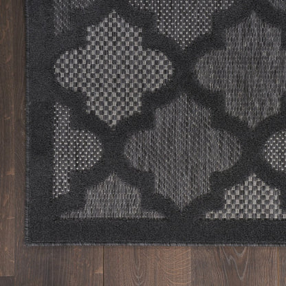 8' X 10' Black Indoor Outdoor Area Rug