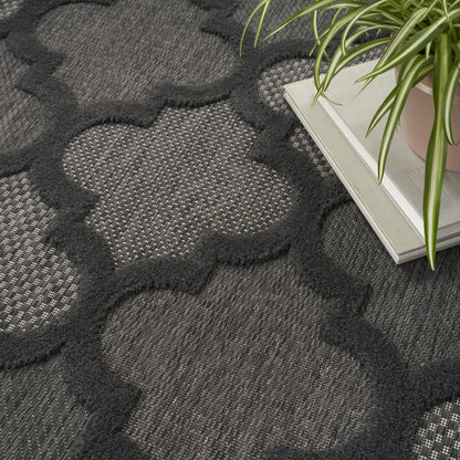 8' X 10' Black Indoor Outdoor Area Rug