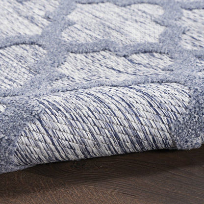 8' X 10' Blue Indoor Outdoor Area Rug