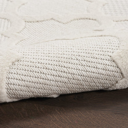 9' X 12' Ivory And White Indoor Outdoor Area Rug
