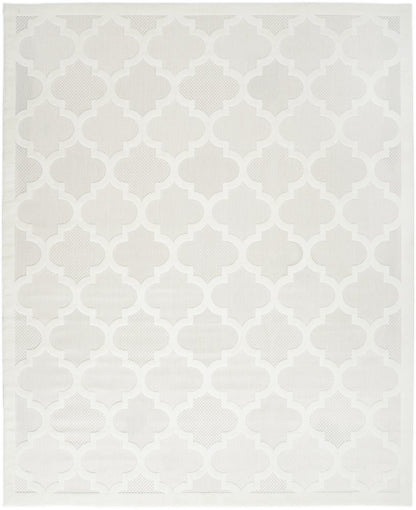 9' X 12' Ivory And White Indoor Outdoor Area Rug