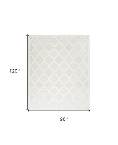8' X 10' Cream Indoor Outdoor Area Rug