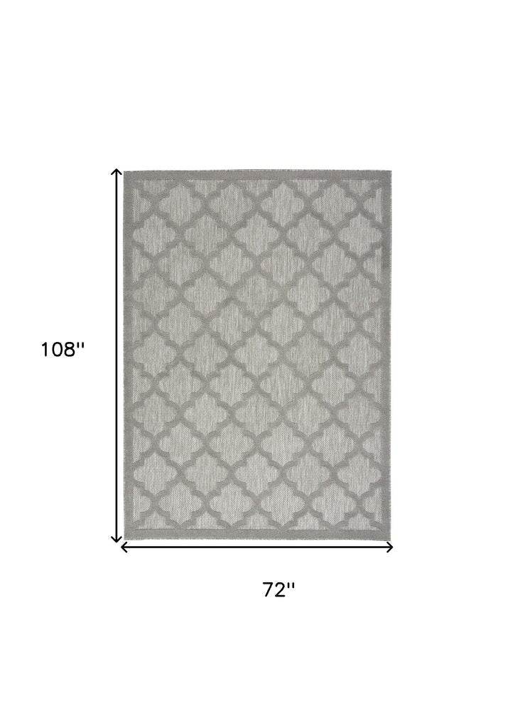 6' X 9' Cream Geometric Flatweave Area Rug