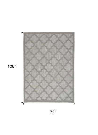 6' X 9' Cream Geometric Flatweave Area Rug