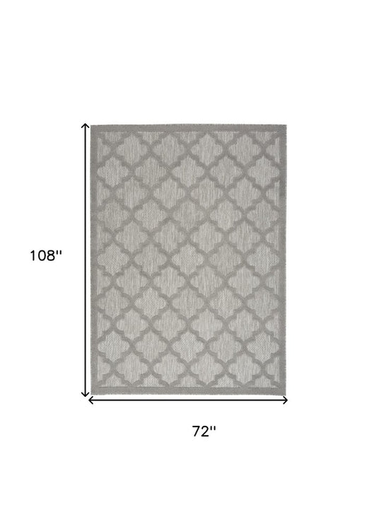 6' X 9' Cream Geometric Flatweave Area Rug
