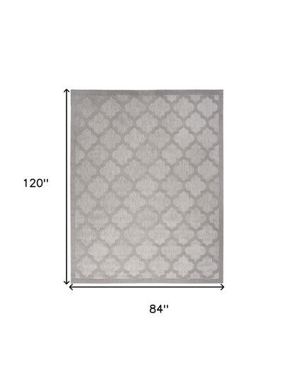 7' X 10' Gray Indoor Outdoor Area Rug