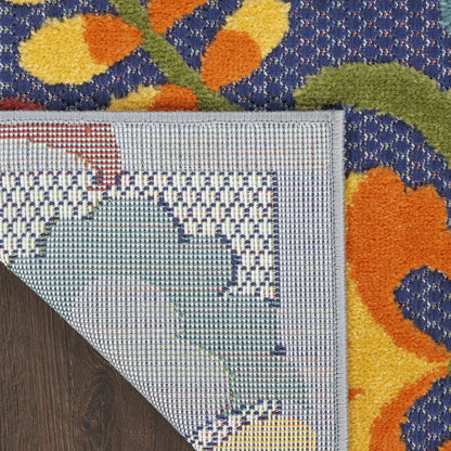 6' X 9' Blue Yellow And Green Indoor Outdoor Area Rug