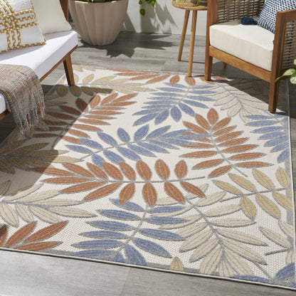 4' X 6' Blue Indoor Outdoor Area Rug
