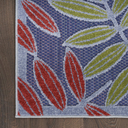 6' X 9' Orange Green And Blue Indoor Outdoor Area Rug