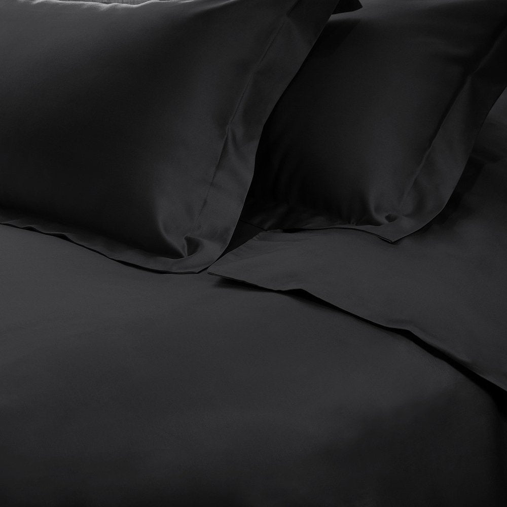 Black Queen Cotton Blend 650 Thread Count Washable Duvet Cover Set