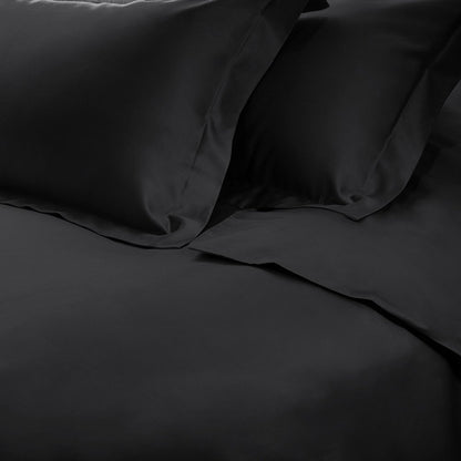Black Queen Cotton Blend 650 Thread Count Washable Duvet Cover Set