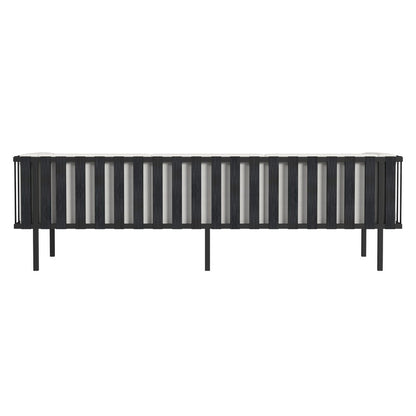77" Black Iron and Cushions Patio Sofa