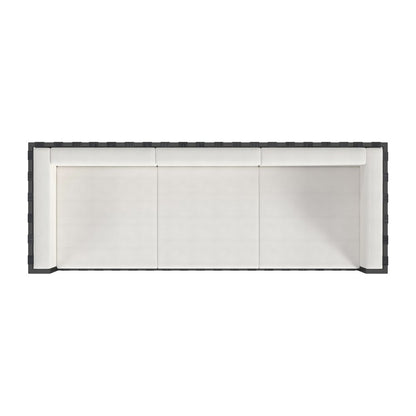 77" Black Iron and Cushions Patio Sofa