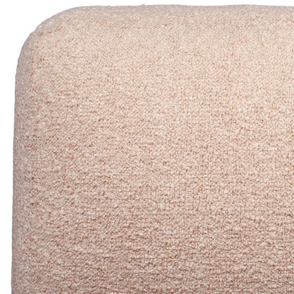 18" Ivory Polyester Cube Outdoor Pouf Ottoman