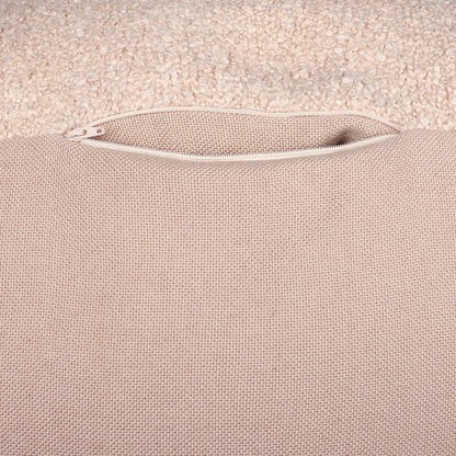 18" Ivory Polyester Cube Outdoor Pouf Ottoman