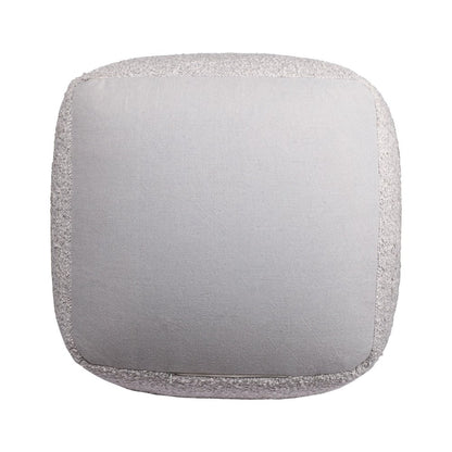 18" Ivory Polyester Cube Outdoor Pouf Ottoman