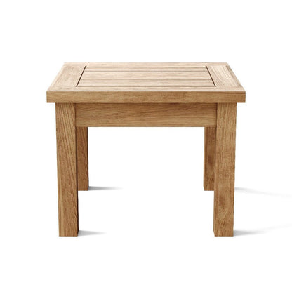 20" Natural Square Solid Wood Outdoor Side Table