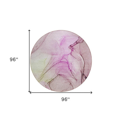 2' X 3' Pink Abstract Washable Non Skid Indoor Outdoor Area Rug