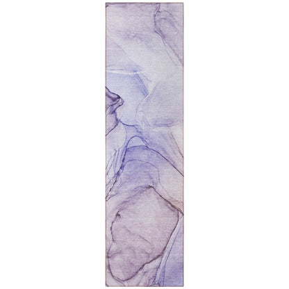 8' Runner Beige and Gray Abstract Washable Non Skid Indoor Outdoor Runner Rug