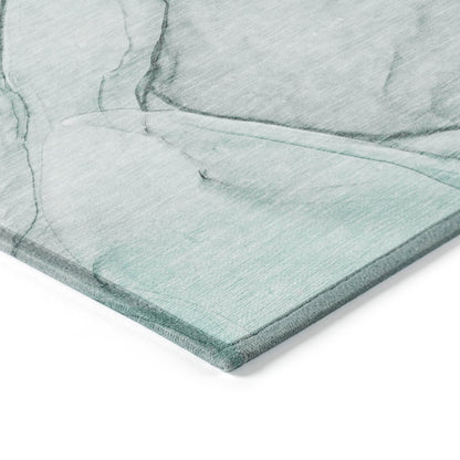 8' Runner Beige and Gray Abstract Washable Non Skid Indoor Outdoor Runner Rug