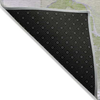 2' X 3' Purple Abstract Washable Non Skid Indoor Outdoor Area Rug