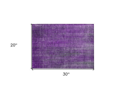 2' X 3' Purple Striped Washable Non Skid Indoor Outdoor Area Rug