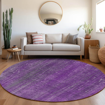 2' X 3' Purple Striped Washable Non Skid Indoor Outdoor Area Rug
