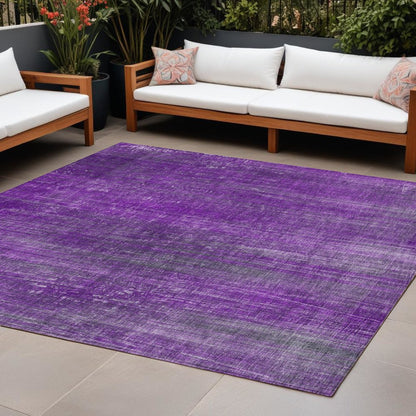 2' X 3' Purple Striped Washable Non Skid Indoor Outdoor Area Rug