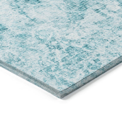 8' Runner Lime Green Abstract Washable Non Skid Indoor Outdoor Runner Rug