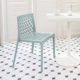 Set of Two Baby Blue Heavy Duty Plastic Outdoor Stacking Dining Chairs