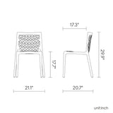 Set of Two Baby Blue Heavy Duty Plastic Outdoor Stacking Dining Chairs