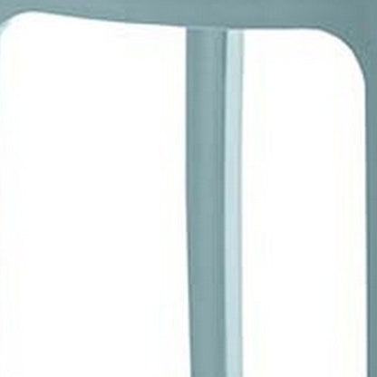 Set of Two 26" Baby Blue Heavy Duty Plastic Low Back Outdoor Counter Height Bar Chairs