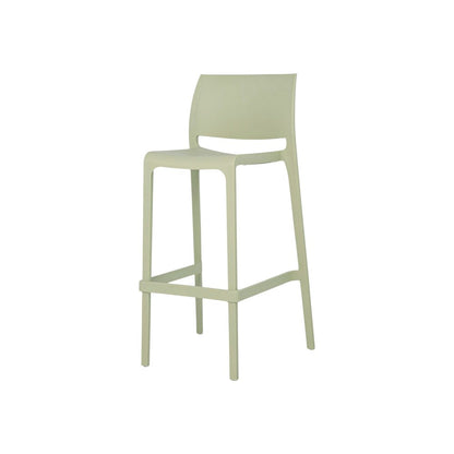 Set of Two 30" Green Heavy Duty Plastic Low Back Outdoor Bar Height Chairs