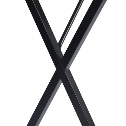 39" Black Wood and Metal X-Shape Computer Desk