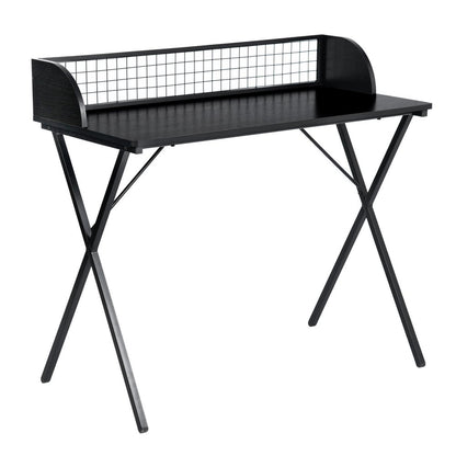39" Black Wood and Metal X-Shape Computer Desk
