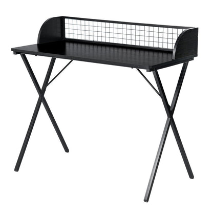 39" Black Wood and Metal X-Shape Computer Desk