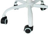 Blue and White Adjustable Height Swivel Rolling Office Chair