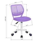 Blue and White Adjustable Height Swivel Rolling Office Chair