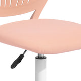 Blue and White Adjustable Height Swivel Rolling Office Chair