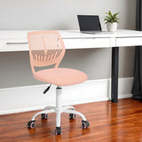 Blue and White Adjustable Height Swivel Rolling Office Chair