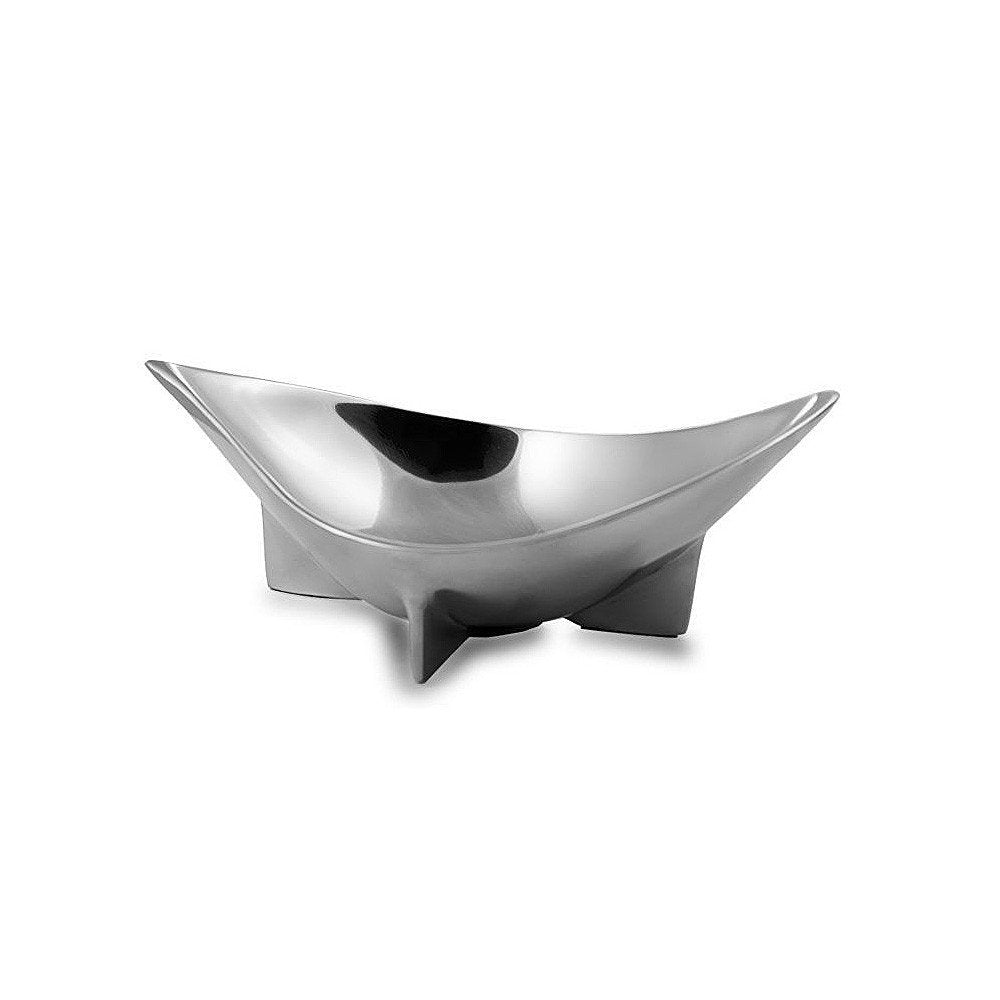 12" Gold Aluminum Oval Eye Shaped Centerpiece Bowl