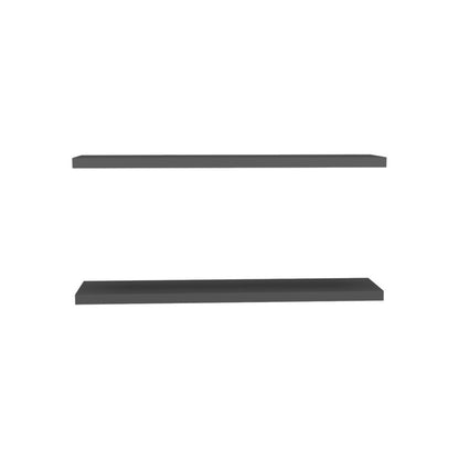 47" Set Of Two Dark Gray Wood Wall Mounted Floating Shelves