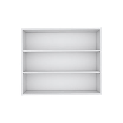 36" White Wood Three Tier Wall Mounted Floating Shelf