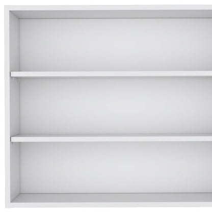 36" White Wood Three Tier Wall Mounted Floating Shelf