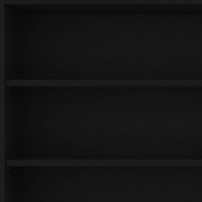 36" Black Wood Three Tier Wall Mounted Floating Shelf